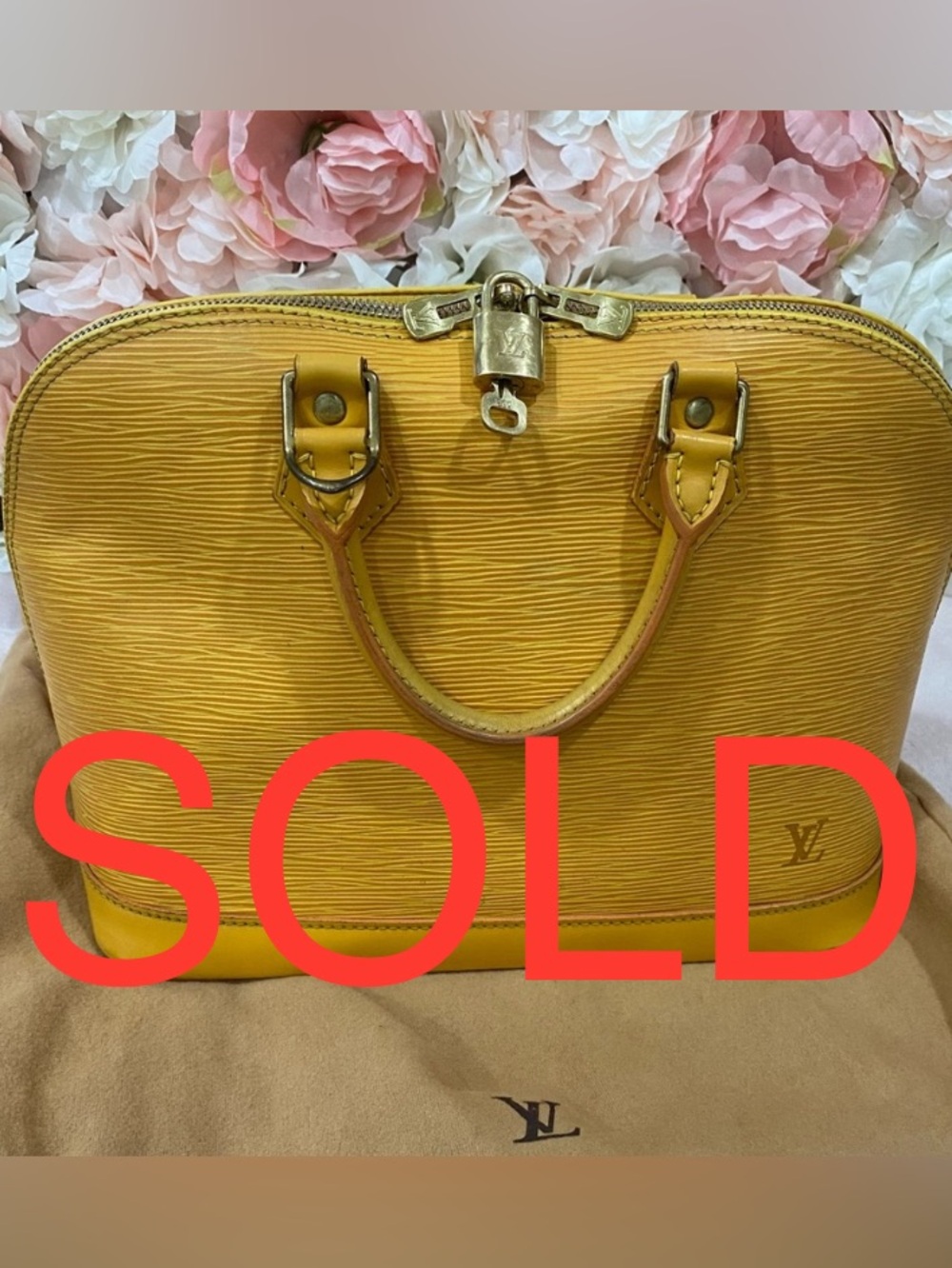 ***SOLD***Louis Vuitton Yellow Epi Leather Alma PM